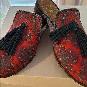 Jack Rogers pointy toe Mules with tassels